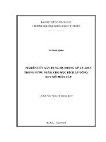 Luận văn nghiên cứu xây dựng hệ thống xử lý asen trong nước ngầm cho mục Đích Ăn uống quy mô phân tán