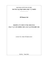 Luận văn nghiên cứu phân vùng sinh thái phục vụ nuôi trồng thủy sản tại tỉnh bến tre