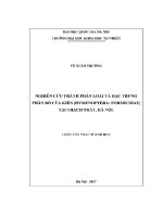 Luận văn nghiên cứu thành phần loài và Đặc trưng phân bố của kiến hymenoptera formicidae tại thạch thất hà nộ