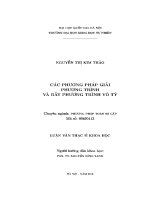 Luận văn các phương pháp giải phương trình và bất phương trình vô tỷ