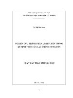 Luận văn nghiên cứu thành phần loài tuyến trùng ký sinh trên cây lạc Ở tỉnh hưng yên