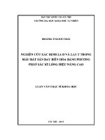 Luận văn nghiên cứu xác Định 2,4 d và 2,4,5 t trong mẫu Đất sân bay biên hòa bằng phương pháp sắc kí lỏng hiệu năng cao