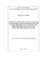 Luận văn nghiên cứu tính Đa dạng nguồn tài nguyên cây làm thuốc làm cơ sở cho việc bảo tồn và phát triển bền vững tại khu bảo tồn thiên nhiên Đồng sơn kỳ thượng huyện hoành bồ tỉnh quảng ninh