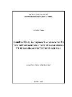 Luận văn nghiên cứu sự tác Động của capsaicin lên thụ thể neurokinin 1 trên tế bào lympho và tế bào mang vectơ tái tổ hợp nk 1