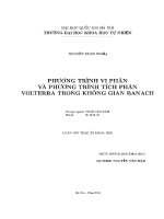 Luận văn phương trình vi phân và phương trình tích phân volterra trong không gian banach