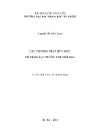 Luận văn các phương pháp rút gọn hệ Động lực rời rạc tuyến tính