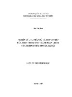 Luận văn nghiên cứu sự phân bố và chu chuyển của asen trong các thành phần chính của hệ sinh thái hồ tây hà nội