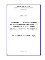 Luận văn nghiên cứu xây dựng phương pháp xác Định và Đánh giá hàm lượng các alkylphenol và alkylphenol ethoxylat trong sản phẩm dệt may