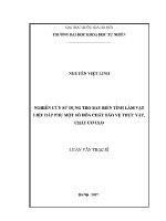 Luận văn nghiên cứu sử dụng tro bay biến tính làm vật liệu hấp phụ một số hóa chất bảo vệ thực vật chất cơ clo