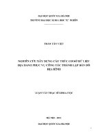 Luận văn nghiên cứu xây dựng cấu trúc cơ sở dữ liệu Địa danh phục vụ công tác thành lập bản Đồ Địa hình