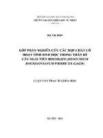 Luận văn góp phần nghiên cứu các hợp chất có hoạt tính sinh học trong thân rễ cây ngải tiên bousigon hedychium bousigonianum pierre ex gagn