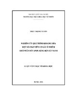 Luận văn nghiên cứu quá trình khoáng hóa một số chất hữu cơ gây Ô nhiễm khó phân hủy pop bằng bột sắt nano