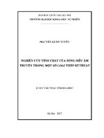 Luận văn nghiên cứu tính chất của sóng siêu Âm truyền trong một số loại thép kĩ thuật