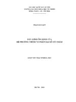 Luận văn bán kính Ổn Định của hệ phương trình vi phân Đại số có chậm