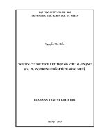 Luận văn nghiên cứu sự tích lũy một số kim loại nặng cu pb zn trong trầm tích sông nhuệ