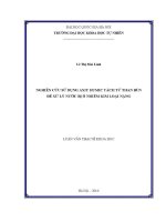 Luận văn nghiên cứu sử dụng axit humic tách từ than bùn Để xử lý nước bị Ô nhiễm kim loại nặng