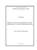 Luận văn nghiên cứu sử dụng vật liệu phế thải Để xử lý nước thải sinh hoạt của vùng nông thôn Đồng bằng bắc bộ