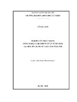 Luận văn nghiên cứu thực trạng công nghệ và hệ thống xử lý nước thải tại một số chung cư cao tầng Ở hà nội