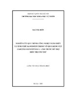 Luận văn nghiên cứu quy trình công nghệ tách chiết và tinh chế mangostin trong vỏ quả măng cụt garcinia mangostnan l làm thuốc hỗ trợ Điều trị ung thư