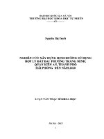 Luận văn nghiên cứu xây dựng Định hướng sử dụng hợp lý Đất Đai phường tràng minh quận kiến an thành phố hải phòng Đến năm 2020