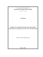 Luận văn nghiên cứu sự phân bố asen trong nước ngầm và trầm tích tại khu vực tây bắc hà nội