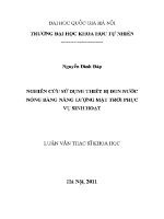 Luận văn nghiên cứu sử dụng thiết bị Đun nước nóng bằng năng lượng mặt trời phục vụ sinh hoạt