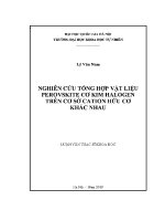 Luận văn nghiên cứu tổng hợp vật liệu perovskite cơ kim halogen trên cơ sở cation hữu cơ khác nhau