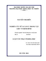 Luận văn nghiên cứu về vacancy trong vật liệu vô Định hình