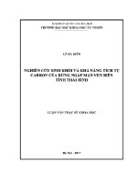 Luận văn nghiên cứu sinh khối và khả năng tích tụ carbon của rừng ngập mặn ven biển tỉnh thái bình