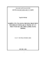 Luận văn nghiên cứu Ứng dụng phương pháp phân tích hệ số tương quan trong xử lý phân tích số liệu phổ gamma hàng không