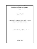 Luận văn nghiên cứu nhiệt Độ nóng chảy của các kim loại dưới Áp suất cao