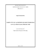 Luận văn nghiên cứu xác lập mô hình hệ kinh tế sinh thái lưu vực Đầm Ô loan tỉnh phú yên
