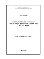 Luận văn nghiên cứu tổng hợp và khảo sát tính chất vật liệu compozit sợi thủy tinh chứa hạt Áp Điện