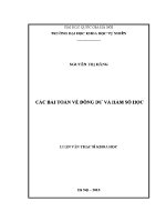 Luận văn các bài toán về Đồng dư và hàm số học