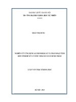Luận văn nghiên cứu Ứng dụng aluminosilicat và than hoạt tính biến tính Để xử lý nước thải sản xuất dược phẩm