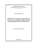 Luận văn nghiên cứu sử dụng zno nano làm chất quang xúc tác phân hủy thuốc trừ sâu diazinon dưới Ánh sáng trông thấy