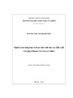 Luận văn nghiên cứu tổng hợp và hoạt tính sinh học các dẫn xuất 4 arylpyridinaza 14 crown 4 ether
