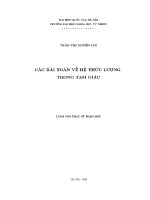 Luận văn các bài toán về hệ thức lượng trong tam giác