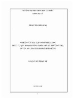 Luận văn nghiên cứu xác lập cơ sở khoa học phục vụ quy hoạch nông thôn mới xã trường thọ huyện an lão thành phố hải phòng