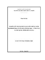 Luận văn nghiên cứu thành phần loài côn trùng nước bộ hemiptera Ở côn Đảo tỉnh bà rịa vũng tàu và phú quốc tỉnh kiên giang