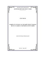 Luận văn nghiên cứu sử dụng vật liệu biến tính từ tro bay Để xử lý cadimi và chì trong nước Ô nhiễm