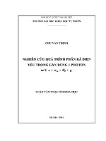 Luận văn nghiên cứu quá trình phân rã Điện yếu trong gần Đúng 1 photon m → e + Νµ + Νe + g