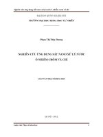 Luận văn nghiên cứu Ứng dụng sắt nano xử lý nước Ô nhiễm crôm và chì