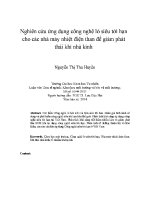Luận văn nghiên cứu Ứng dụng công nghệ lò siêu tới hạn cho các nhà máy nhiệt Điện than Để giảm phát thải khí nhà kính
