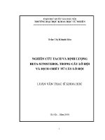 Luận văn nghiên cứu tách và Định lượng beta sitosterol trong cây lô hội và dịch chiết từ cây lô hội