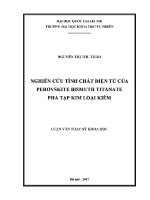 Luận văn nghiên cứu tính chất Điện tử của perovskite bismuth titanate pha tạp kim loại kiềm