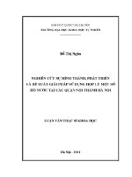 Luận văn nghiên cứu sự hình thành phát triển và Đề xuất giải pháp sử dụng hợp lý một số hồ nước tại các quận nội thành hà nội