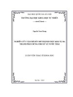 Luận văn nghiên cứu tái chế bùn Đỏ thành chất keo tụ Đa thành phần dùng cho xử lý nước thải
