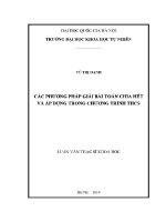 Luận văn các phương pháp giải bài toán chia hết và Áp dụng trong chương trình thcs