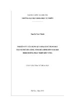 Luận văn nghiên cứu xây dựng quy hoạch sử dụng Đất thành phố hòa bình tỉnh hòa bình Đến năm 2020 theo hướng phát triển bền vững